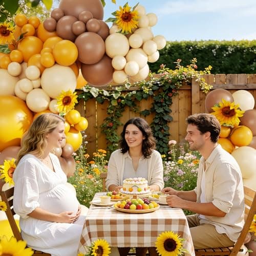 Bee Balloon Arch Kit Mustard Yellow Brown Ivory White Balloons for Sunflower Bee Theme Gender Reveal Birthday Party Baby Shower Decorations - Thumbnail 4