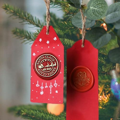 WUERLIN Christmas Wax Seal Stamp Kit,Santa Claus Wax Seal Stamp add Snowflake with Deep Engrave Great for Decoration Holiday Cards New Year Envelopes (Santa Sealing KIT) - Thumbnail 3
