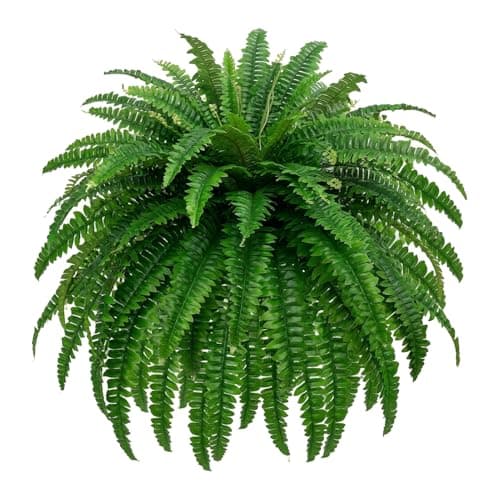 GYERB 48" Large Artificial Boston Fern Plants for Outdoor Indoor, Fake Ferns for Front Porch Hanging, Faux Greenery Bushes for Home Garden Office Decor, Silk Fern with Realistic Fronds, 88 Branches - Image 1