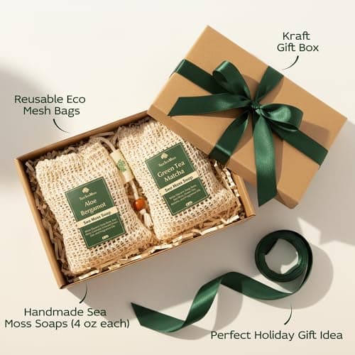 Wellness Gift Sea Moss Soap Bar – All-Natural Detox Soap with Coffee, Vanilla, Coconut & Oatmeal Honey – Gentle Handmade Foam for Sensitive Skin, Face & Body – Valentine's Gift for Men & Women - Thumbnail 6