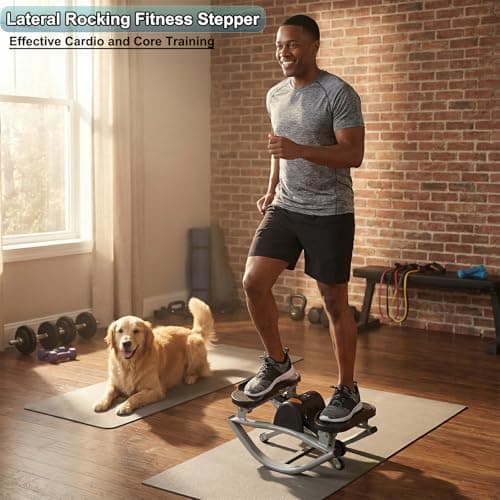 WIKONALK Portable Rock Stepper Side to Side,Low Impact Rocking Steppers for Exercise at Home with Resistance Bands and Non-Slip Mat,Rock Stepper Exercise Equipment for Apartment,Living Room - Thumbnail 6