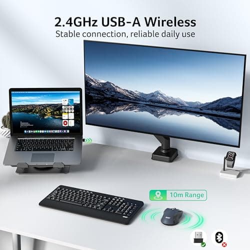acer Wireless Mouse for Laptop, 2.4GHz Computer Mouse 5 Adjustable DPI Office Cordless USB Mice with USBA Receiver, 6 Buttons, 4000 DPI, Medium to Large Sized Hands Compatible with PC, Laptop, Desktop - Thumbnail 2