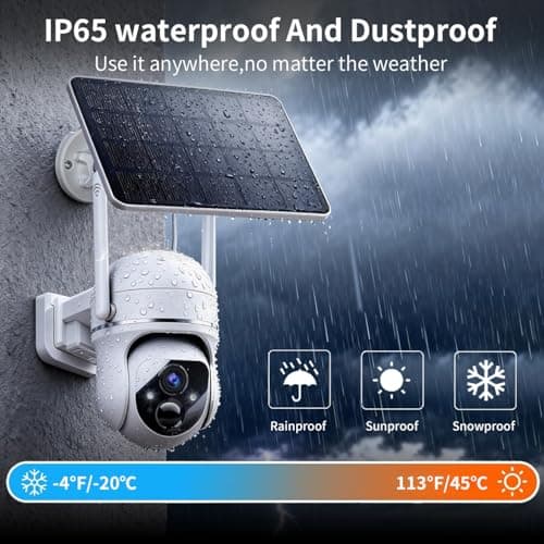 Goalake 3MP Solar Security Camera – Wireless Outdoor PTZ with 360°View, AI Motion Detection, 2-Way Talk, Spotlight & Siren, IP65 Weatherproof, Cloud/Up to 512GB SD Storage (Pre-Inserted a SD Card) - Thumbnail 3