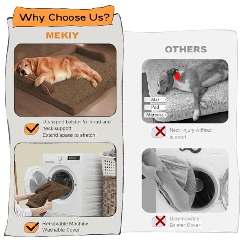 Large Dog Bed Orthopedic Washable - Beds Bolster - Extra Large Big Dogs - Waterproof with Removable Cover - Memory Foam Couch Sofa - Coffee Dog Bed - Thumbnail 4