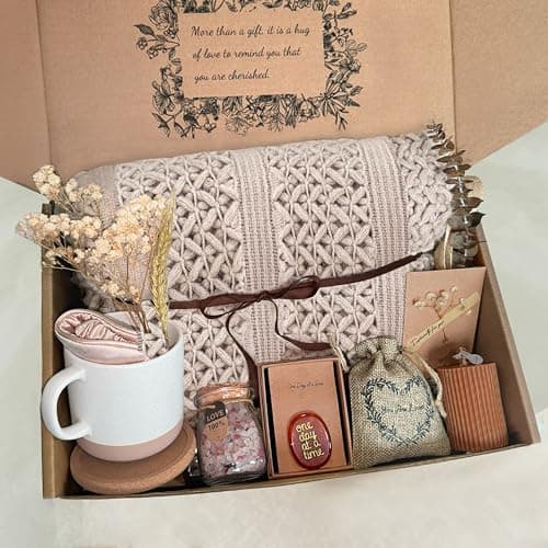 Get Well Soon Gift Baskets for Women Men, Best Friend Birthday Gift, Thank You Gifts, Thinking of You Gift, Sympathy Gifts Set , Comfort Gifts Blanket - Image 1