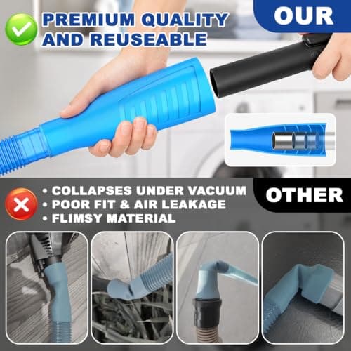 Sealegend 2 Pieces Dryer Vent Cleaner Kit and Flexible Dryer Lint Brush Vacuum Hose Attachment Power Lint Remover Refrigerator Coil Brush - Thumbnail 2