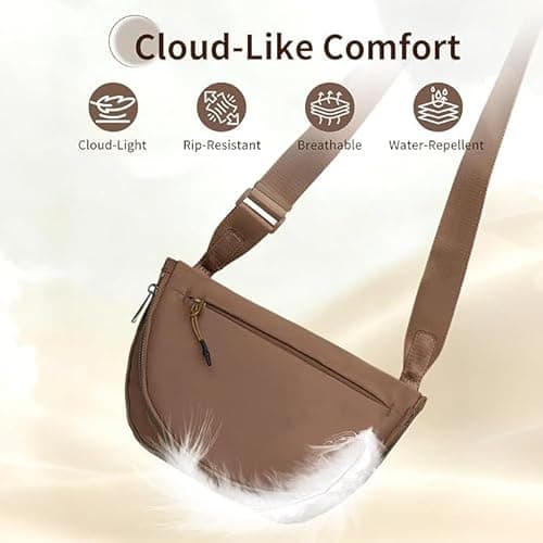 Fashion Crescent Moon Bag For Women & Men - Medium Nylon Shoulder Bag With Adjustable Strap, Lightweight & Foldable Design (A-Lavender) - Thumbnail 4