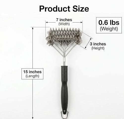 HOPEPOP Large Grill Brush for Cleaning Gas Charcoal BBQ Gifts for Men Dad - Thumbnail 2