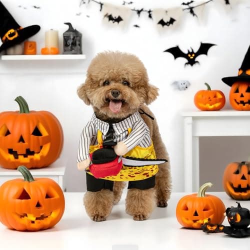 NACOCO Halloween Dog Chainsaw Costume - Pet Cosplay Clothes Cat Special Outfit Apparel Adjustable Puppy Party for Small Medium and Large Dogs(Yellow Chainsaw, L) - Thumbnail 2