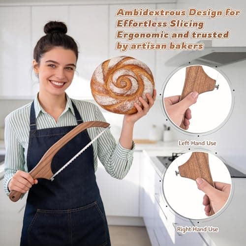 Bow Bread Knife for Homemade Bread – 15.7" Sourdough Bread slicer for Homemade Bread, Bread Cutter with Sharp Serrated Blade, Mothers Day Gifts for Mom, Bow Design Easy to Cutting Even Slices - Thumbnail 6