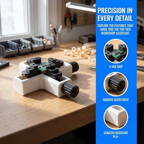 Multi-Function 4-Jaw PCB Soldering Fixture | 3D Printed Adjustable Vise Clamp for Circuit Board Repair, Electronics, Chips & Small Parts (HEIBAI) - Thumbnail 6