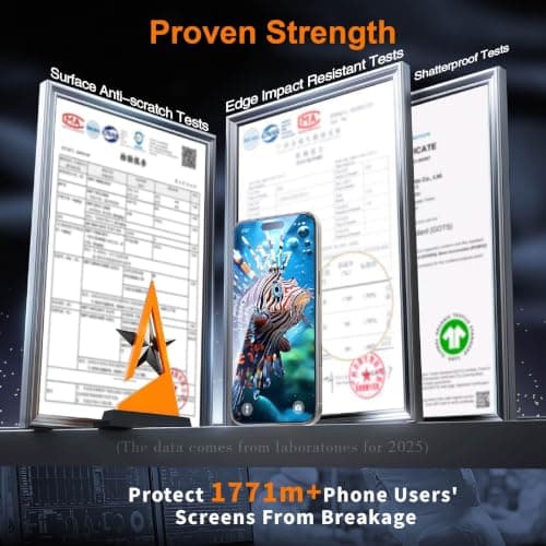jpyyw 4 Pack for iPhone 14 Pro Max Screen Protector, Military-Grade Shatterproof, 9H Hardness, Tempered Glass with Install Frame - Thumbnail 6