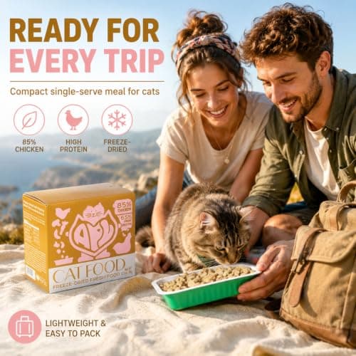APL Freeze-Dried Cat Food, 0.5oz x 6 Pack | 90% Animal Ingredients, 65% Crude Protein | Chicken, Heart & Liver Recipe with Yucca Extract | Grain-Free, Complete Meal for Travel, Mixing & Sharing - Thumbnail 3