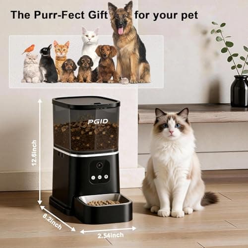 PGID Automatic Cat Feeder,2.4G WiFi Automatic Dog Food Dispenser,Auto Dog Feeder with APP Control,5L Timed Auto Cats Food Dispenser w 2-Way Audio for Multiple Pet - Thumbnail 6