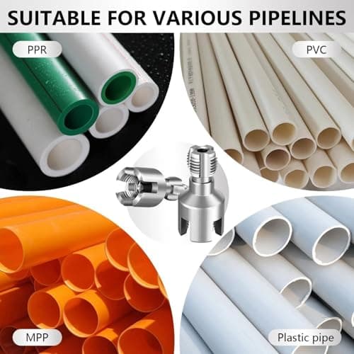 Integrated Pipe Threading Tool, 1/2“ And 3/4” Drill Compatible Dual-Function Pvc Pipe Thread Cutter For Home Repair Tools (pipe tread cutting tool) - Thumbnail 6