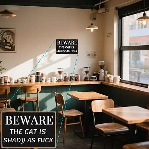 Carastora Vintage Animal Warning Sign – Funny Metal Sign for Pet Owners – Cat Suspicious, Dog Loud Wall Art for Home Fence or Farmhouse, 8x12 Inch - Thumbnail 2