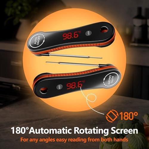 0.5 Sec Meat Thermometer Digital, Instant Read Thermometer, Paysean Thermometer for Grilling, BBQ, Candy, Liquid, Beef, Gifts for Him Dad Men Birthday (Black) - Thumbnail 4