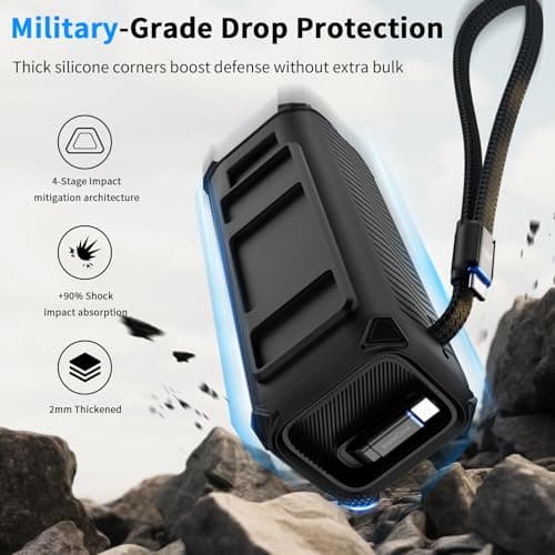 YWXTW Silicone Case for Anker Laptop Power Bank (25,000mAh/165W) - Shockproof Drop-Resistant, Built-in Cable Storage | Non-Slip Grip, Hidden Dust Plug Protective Cover for Anker Power Bank 165w - Thumbnail 2