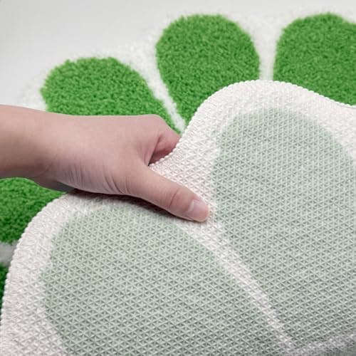 Shovagy Trippy Happy Face Rug Easter Bathroom Rugs Spring St. Patrick’s Day Decor Carpet Tufted Quick Dry Non Slip Bath Mats Water Absorbent 3.3FT Sage Green Bathroom Rugs - Thumbnail 5