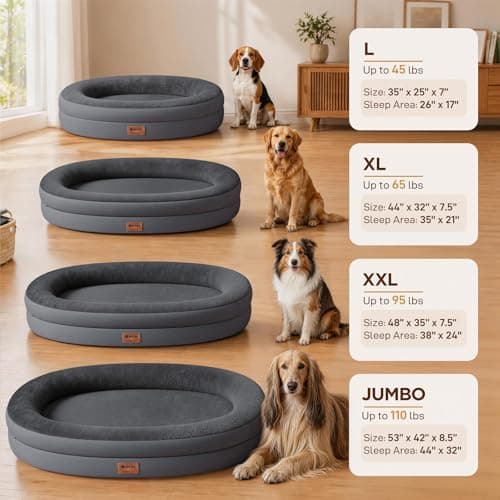WOZOKE Orthopedic Dog Bed for Medium Dogs, Waterproof Dog Bed with Removable Bolsters, Egg Crate Foam Pet Couch for Medium Size Dog with Machine Washable Cover & Non-Slip Bottom, Dark Grey - Thumbnail 4