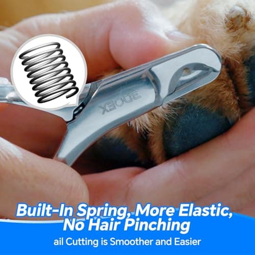 Professional Stainless Steel Dog Cat Nail Clippers & Trimmer Set, Sharp Blades for Precise Cutting, Easy-Grip Ergonomic Handle with Built-in Nail File, Durable Pet Grooming Tool for Small to Large Pet - Thumbnail 3