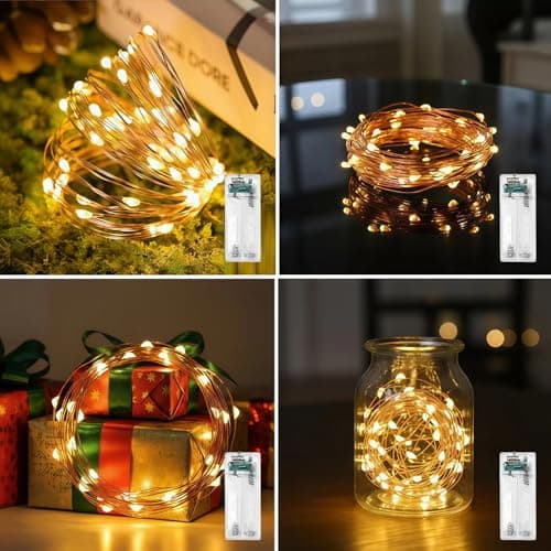 LightSeek Valentine Fairy Lights Battery Operated, 6FT Twinkling String Lights with 20 LED Mini Battery Powered Christmas Lights for Indoor, Bedroom, Garden, Party, Girl Friend, DIY Crafts, 4 Pack