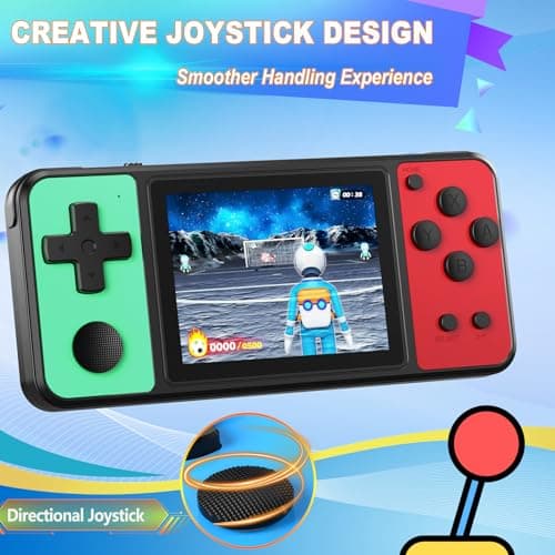 KAVOYI 32 Bit Handheld Games for Kids Built-in 139 Retro Video Games,3.0" IPS Screen Rechargeable Portable Arcade Gaming Player,Electronic Travel Toys for Boys Girls Birthday Green-Red - Thumbnail 4