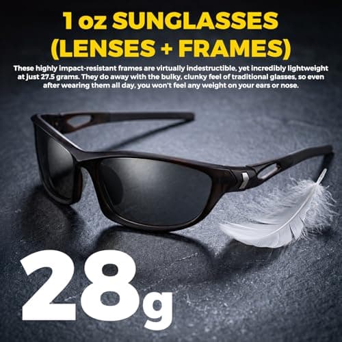 ARCPRO Fishing Sunglasses for Men, Polarized Fishing Sunglasses Men, 30° Adjustable Temples Lightweight Tr90 Frame, UV400 Protection (Silver) - Thumbnail 5