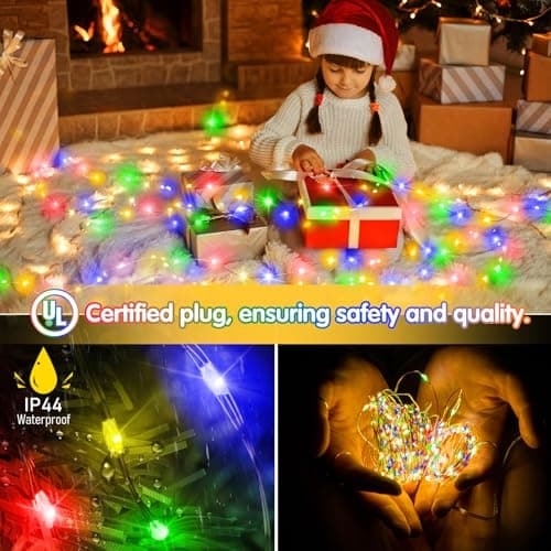 KNONEW 203FT 600 LED Outdoor Fairy Lights Plug in, Christmas Fairy Lights Outdoor Waterproof 8 Modes Memory Times for Wedding Bedroom Walls Garden Trees Decoration - Thumbnail 3