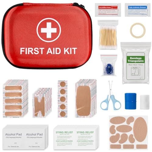 Mini First Aid Kit, 115 Piece Hard-Shell Portable EVA Emergency Medical Kit, Suitable for Home, Travel, Outdoor, Camping, Office, Car, Hiking, and School - Image 1