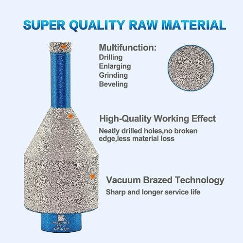 BRSCHNITT Diamond Core Drill Bit 10-35mm - Finger Milling Bits, Diamond Beveling Chamfer Bit for Drilling Enlarging Shaping Holes in Porcelain Tile, Ceramic, Marble, Granite Countertop - Thumbnail 6