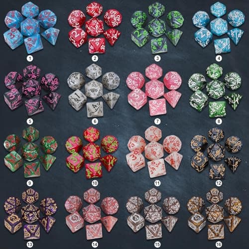 CiaraQ DND Dice Sets- 26 X 7 Polyhedral Dice (182pcs) with a Large Drawstring Bag, Multi-Color Engraved Gaming Dice for Dungeons and Dragons, Role Playing Table Game. - Thumbnail 2