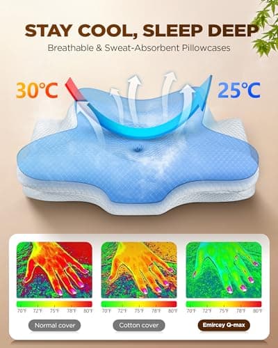 Dream Without Pain Cervical Neck Pillow for Sleeping, Ergonomic Side Sleeper Pillows for Adults, Cooling Orthopedic Pillow for Neck Relief Support, Memory Foam Pillows Back Stomach Sleepers - Thumbnail 5