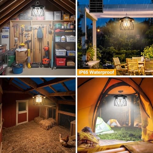 Solar Pendant Lights for Outdoor and Indoor,Solar-Powered, Motion-Activated, Remote-Controlled, 5 Lighting Modes, Warm/Cool White, Weatherproof,Ideal for Sheds, Garages, Patios, Gardens, and Barns - Thumbnail 4