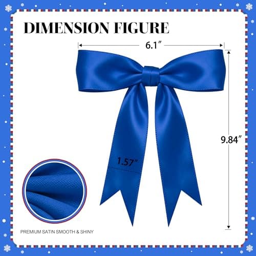 1 String 2 Strings 4th of July Decorations，Patriotic Decorations, Patriotic Bows Red Blue White Bow Garland Banner Decorations, Pre-Strung Satin Ribbon Bows for Independence Day Decorations - Thumbnail 2