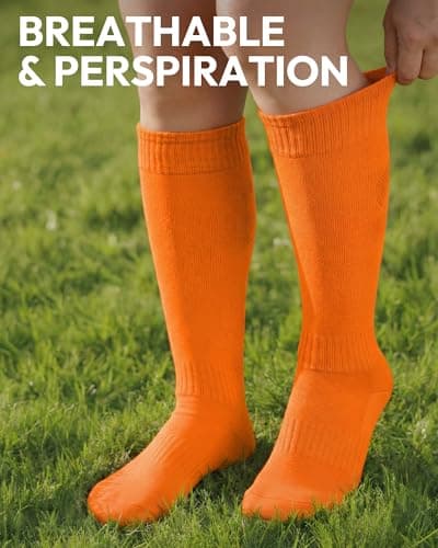 HONGTEYA Youth Baseball Socks and Belt Combo Set,Youth Softball Socks and Adjustable Baseball Belt for Boys Girls (Orange-03, 13-16 Years) - Thumbnail 3