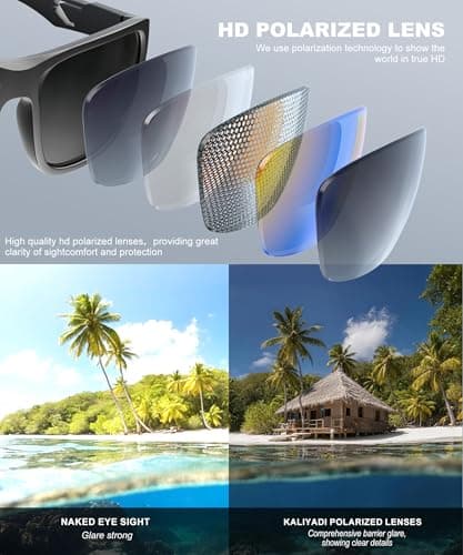KALIYADI Polarized Sunglasses Men Sports-Sunglasses: Classic Sun Glasses for Driving, Fishing for Women with UV400 Protection - Thumbnail 6