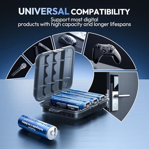 NTONPOWER AA Lithium Rechargeable Batteries 8 Pack, 1.5h Fast Charge USB C Rechargeable AA Batteries, Eco-Friendly Over 1500 Cycles, 1.5V 2100 mWh, Suitable for Xbox Controllers & Wireless Mice - Thumbnail 6