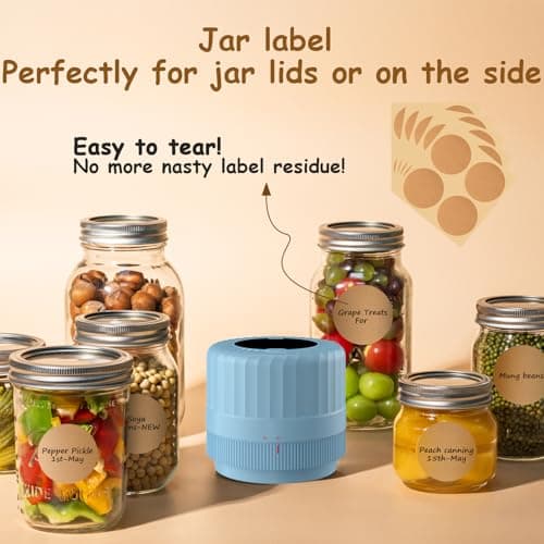 HTPOW Fully Automatic Mason Jar Vacuum Sealer Kit, Auto Stop Mason Jar Vacuum Sealer Kit, Jar Vacuum Sealer for Mason Jars, Jar Vacuum Sealer, A Must-Have for Canned Foods Pantry Canning Pickling - Thumbnail 5