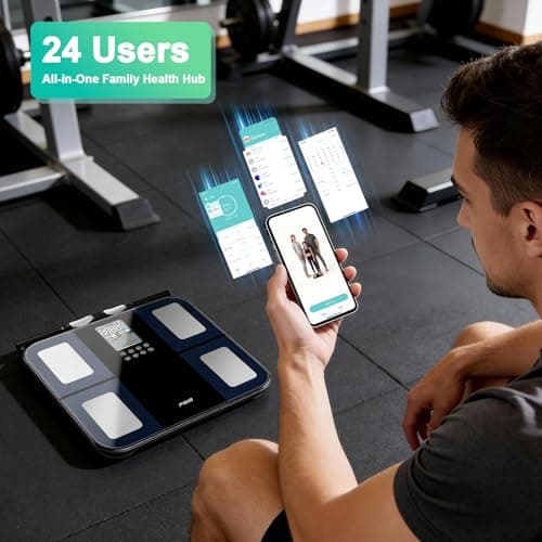 PGID Smart Scale for Body Weight,8-Electrode Digital Bathroom Scale for Weight Fat BMI Muscle Mass Full Body Composition Analyzer 28 Measurements Accurate Weighing Machine Syncs w App for 24 Users - Thumbnail 5