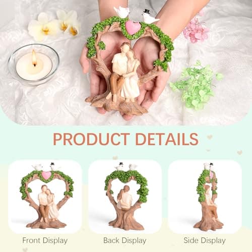 Vofstand Couple Statue Figurine Romantic Wedding for Couple Wife Her Girlfriend - Thumbnail 4