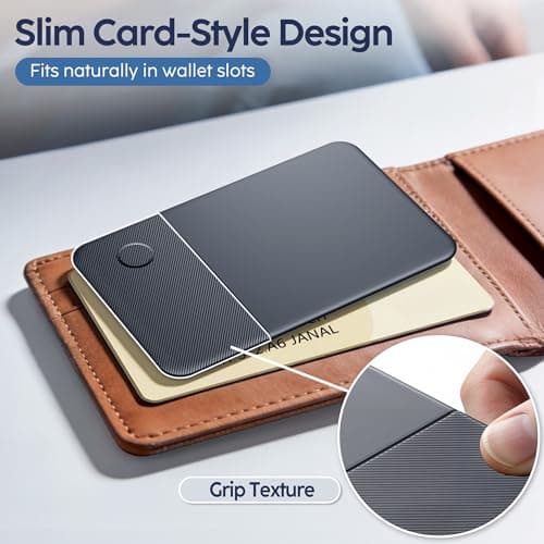 Ultra-Slim Wallet Tracker Card, Works with Apple Find My & Android Find Hub, Rechargeable Smart Tracking Card for Wallet, Luggage, Passport, Keys, Travel & Everyday Use - Thumbnail 3