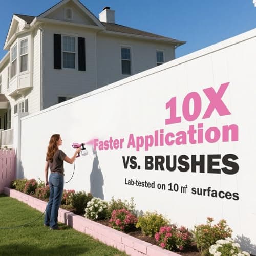 VOTREK Paint Sprayer with 50PCS Disposable Cup Liners & Replacement Dual-Gun, Electric HVLP Sprayer for House Painting: Furniture, Cabinet, Fence, Door, with 3 Patterns, 8 Nozzles & Quick-Clean kit - Thumbnail 2