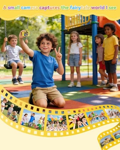 Mini Digital Camera for Boys Girls Aged 3-9, Toddler Cameras for Christmas and Birthday Gifts,Children's Digital Video Camera, Toy Cameras for 3 4 5 6 7 8 9 Year Olds,32G SD Card Included - Thumbnail 5