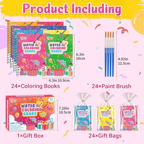 FEREDO KIDS Easter Coloring Books Party Favors for Kids - 24 Pack Mini Water Coloring Books Paint Sets for Kids, Goodie Bags Stuffers Students Classroom Gifts Bulk, Easter Basket Stuffers Bulk - Thumbnail 2