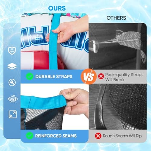 AURASUN 31" L x 20" W Poolside Float Storage Bag for Fence & Deck - Hanging Mesh Organizer for Beach Balls, Basketball and Volleyball - Pool Accessories Organizer with Side Pocket - Thumbnail 5