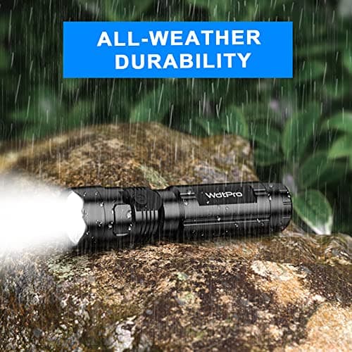 WdtPro 4 Pack LED Flashlights, Bright Flashlight with 16 AAA Batteries, Super Long Battery Life, Single Mode, High Lumens, EDC Flash Lights for Emergencies, Hurricane Supplies, Camping - Thumbnail 5