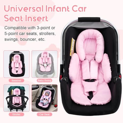 Infant Insert with Shoulder & Crocth Pads, Extra Soft Baby Car Seat Cushion - Thumbnail 6
