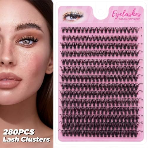 DIY Lash Extension Kit, 280PCS 40D Individual Cluster Lashes, Mixed Length 8–16mm Eyelash Extensions, At Home Lash Extensions for Natural Full Volume Look - Thumbnail 3