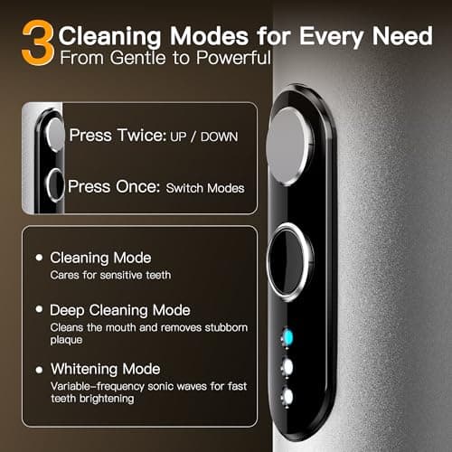 GearOra M23 Travel Electric Toothbrush for Adults, Retractable Portable Sonic Toothbrush, Aluminum Body, 30-Day Battery, Universal USB-C Charging, IPX7 Waterproof, Compact Travel Size Toothbrush - Thumbnail 5